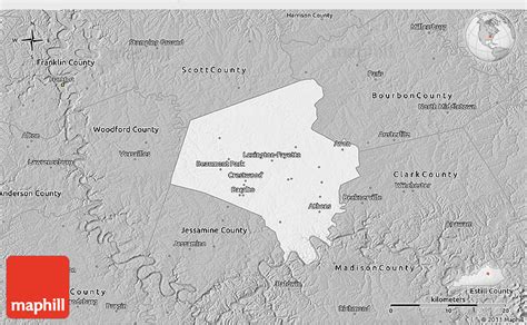 Gray 3D Map of Fayette County