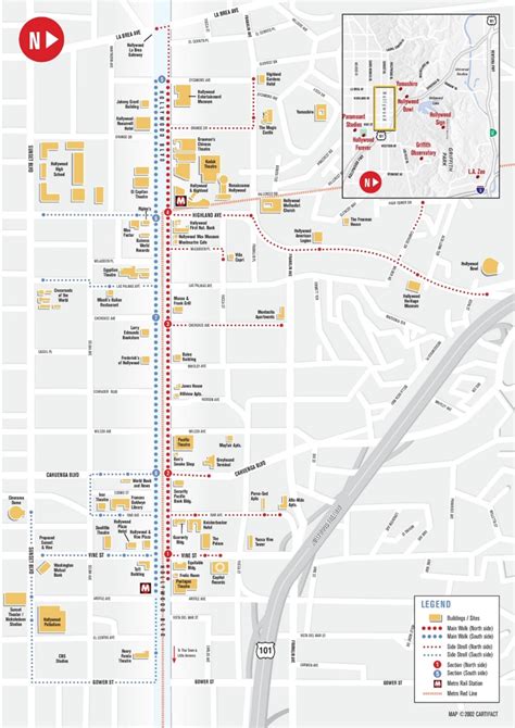 Hollywood Tourist Attractions Map | Los Angeles - Ontheworldmap.com