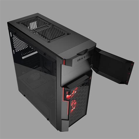 AZZA CASE GAMING MID ATX CRIMSON LED FAN CSAZ-211G