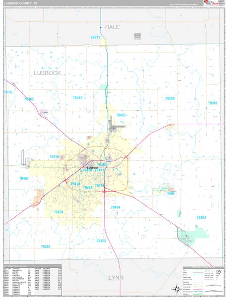 Lubbock County, TX Zip Code Map - Premium