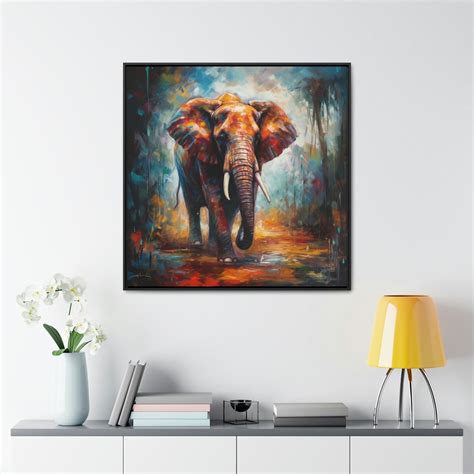 Elephant Oil Painting Original Artwork on Canvas Print Wild Animal ...