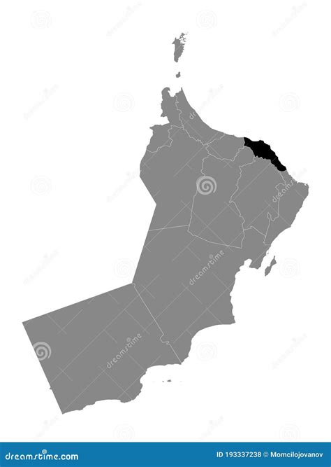 Location Map Of Ad Dakhiliyah Governorate Vector Illustration ...