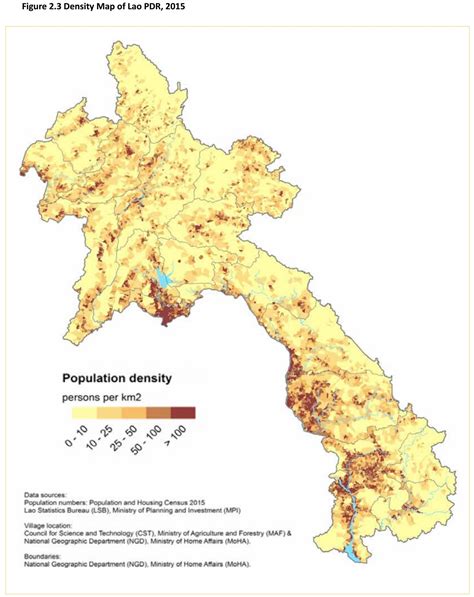 Population Map Of Laos