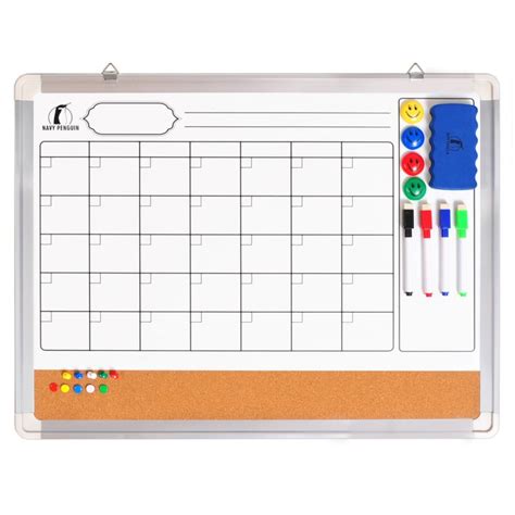 Whiteboard Calendars – Navy Penguin