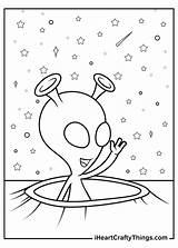Space Alien Coloring Page sketch template