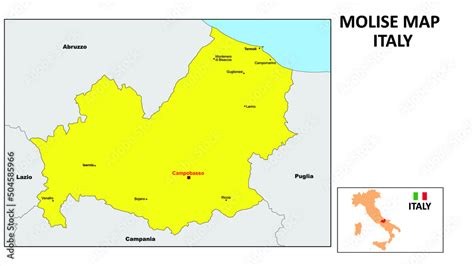 Molise Map. State and district map of Molise. Political map of Molise ...