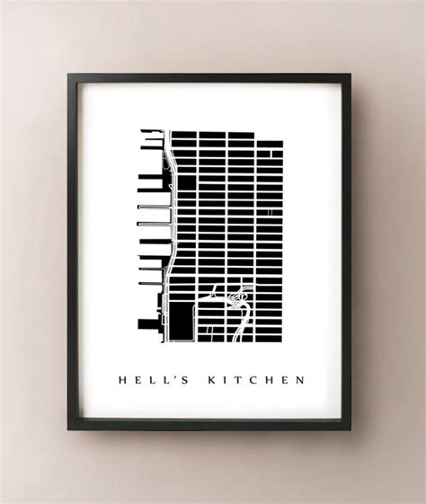 Hell's Kitchen Map Manhattan, NYC Neighborhood Art Print - Etsy