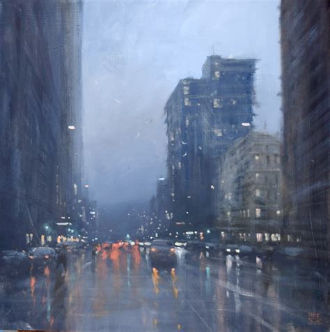 Mike Barr's Rainy Cityscapes - IGNANT | City painting, Cityscape painting, Cityscape art