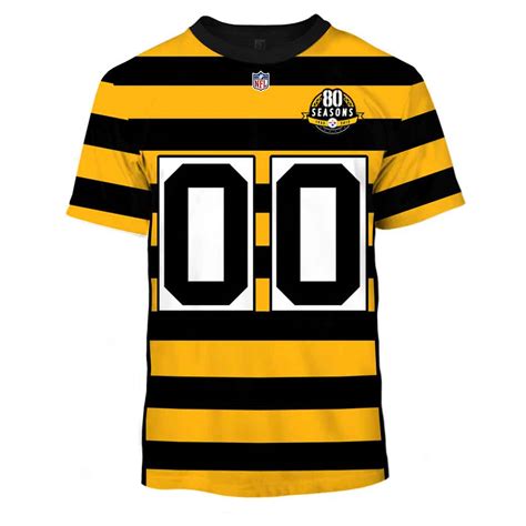 Personalized Pittsburgh Steelers Yellow/Black Alternate 80th Anniversary Throwback Jersey ...