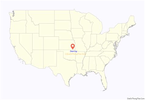 Map of Dearing city, Kansas - Thong Thai Real