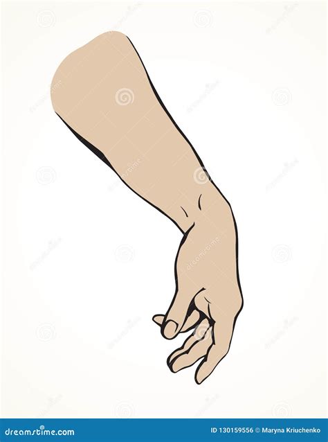 Relaxed Hand. Vector Drawing Stock Vector - Illustration of background ...