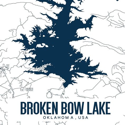 Broken Bow Lake Oklahoma Printable Map Broken Bow Lake Art - Etsy