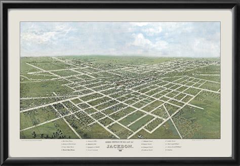 Jackson MI 1868 (Color) Restored Map | Vintage City Maps