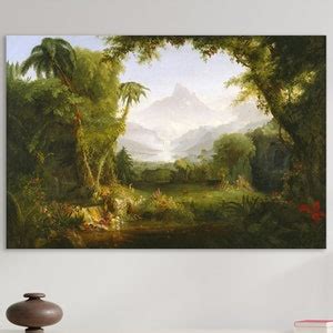 The Garden of Eden Wall Art, Thomas Cole Art, Huge Canvas Home Decor, the Garden of Eden 1828 ...