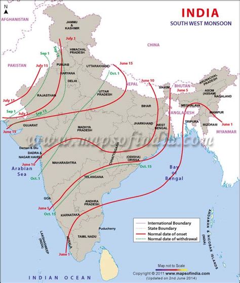 South West Monsoon in India, Monsoon Map of India 2013