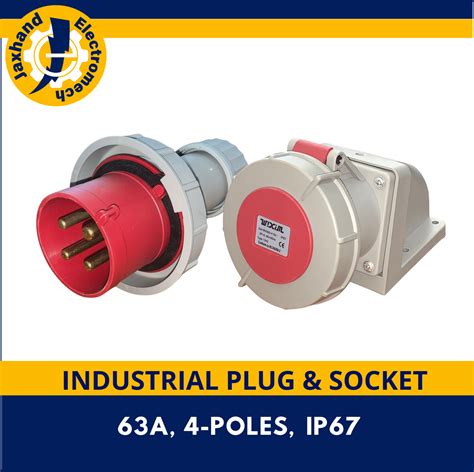 Industrial Male Plug, Female Connector & Wall Socket 32A / 63A, 4-PINS ...