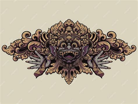 Karang boma mask Balinese art and culture | Premium AI-generated vector