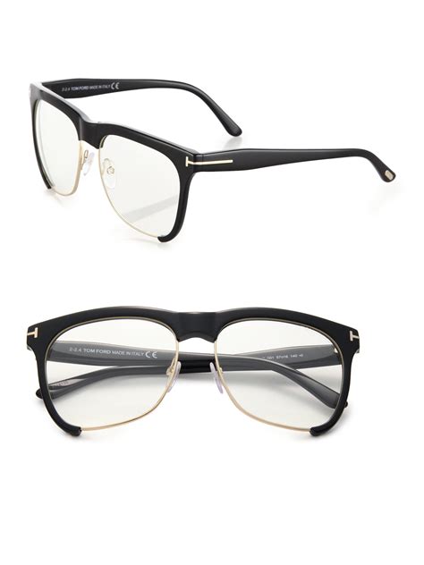 Tom ford 57mm Round Optical Glasses in Black for Men | Lyst