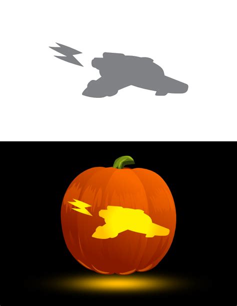 Printable Easy Cartoon Spaceship Pumpkin Stencil