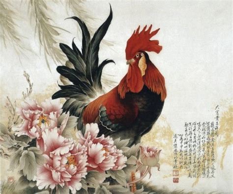 Symbolic Rooster Chinese painting - Art Kaleidoscope