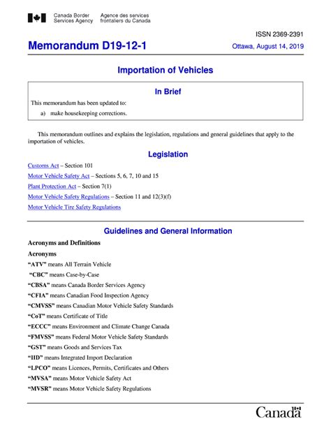 Canada vehicle import form 1 pdf: Fill out & sign online | DocHub