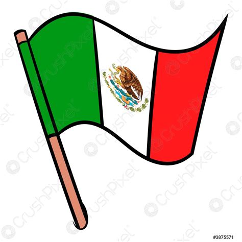 Icono de la bandera de México, icono de dibujos - vector de stock 3875571 | Crushpixel