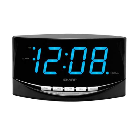 Sharp Digital Alarm Clock Jumbo 2” Bright Blue LED High Display High ...