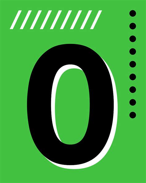 Number Zero - Pop Art Print - Green Mixed Media by Studio Grafiikka