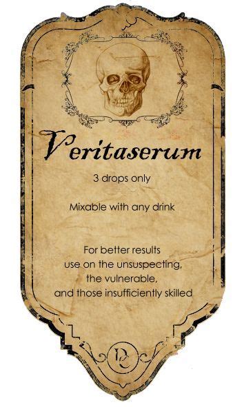 Veritaserum potion label by KateBloomfield | Harry potter potion labels, Harry potter potions ...