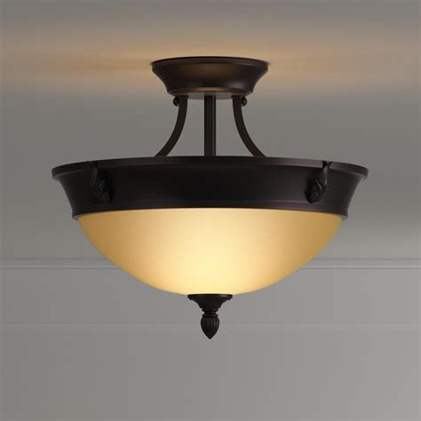 Refurbished Hampton Bay 2-Light Bronze Semi-Flush Mount Light - Walmart ...