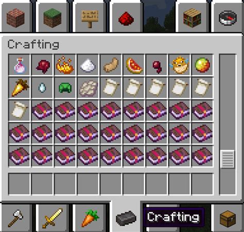 For what reason the Enchanted books are in the "Crafting" Section in the new snapshot? It's ...