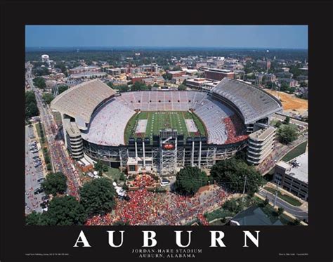 Auburn University Jordan Hare Aerial Football Stadium Picture