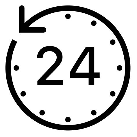 24 Hour Clock Computer Icons Timer 24 Hours Transparent Background Png ...