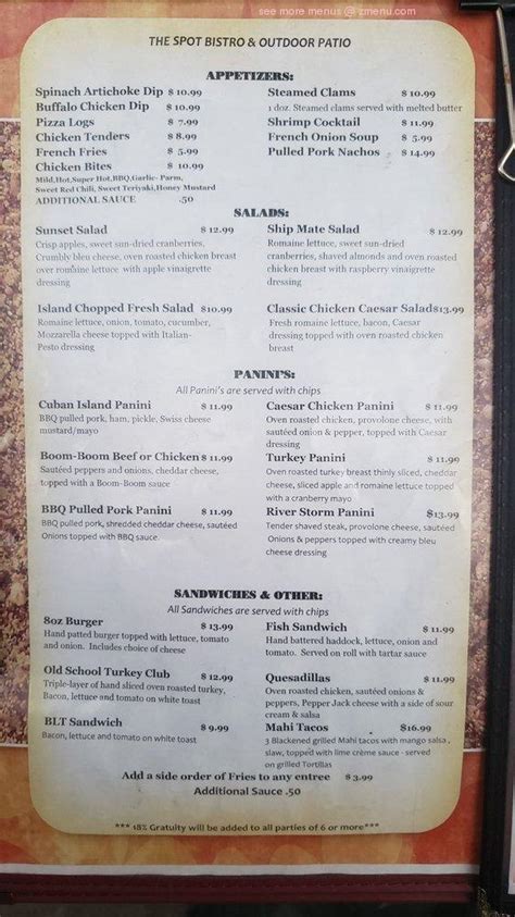 Menu at Old Homestead Restaurant, Alexandria Bay