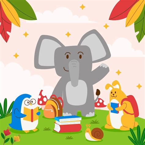 Free Vector | Hand drawn childlike animals illustration