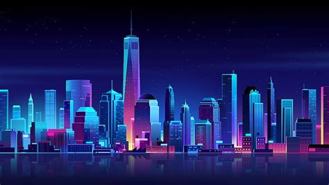 HD wallpaper: 4K, CGI, Neon, New York City, Nightscape | Wallpaper Flare