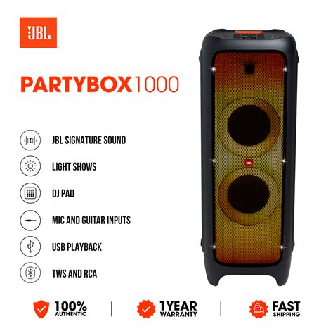 JBL Partybox 1000 Karaoke Machine System W/DJ Pad Wristband (2) Wireless Mics Musical ...