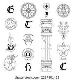 Tattoo Art Gothic Symbols Stickers Y2k Stock Vector (Royalty Free) 2287301453 | Shutterstock