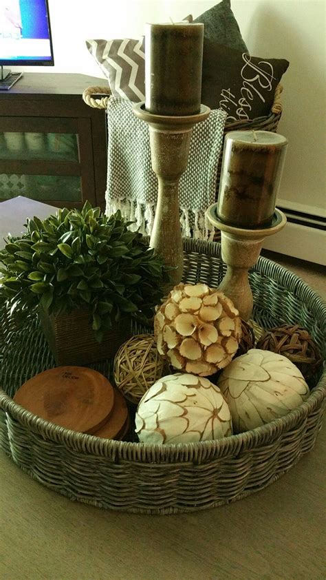 coffee table basket decor in 2024 | Decorating coffee tables, Xmas ...