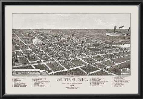 Vintage City Maps - Antigo, Wisconsin 1886 by Henry Wellge