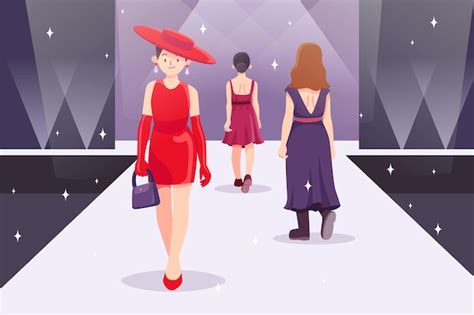 Illustration De Piste De Défilé De Mode Dessiné à La Main | Vecteur ...