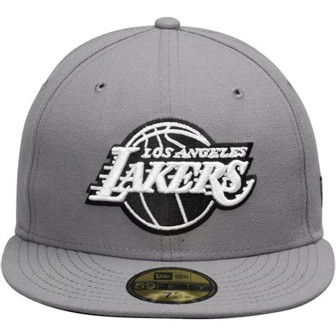 Mens Los Angeles Lakers New Era Gray/Black 59FIFTY Fitted Hat - NBA Store