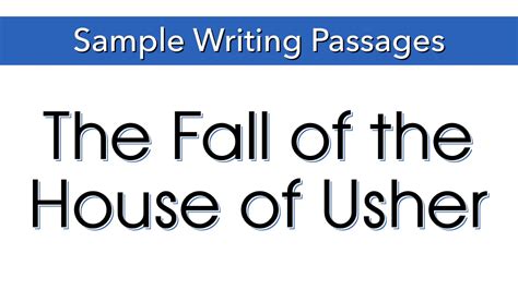 Writing Sample: The Fall of the House of Usher ＊ Byrdseed.TV