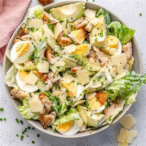 Low Carb Chicken Caesar Salad | Recipe | Healthy fitness meals, Workout food, Chicken caesar salad