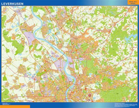 Leverkusen map in Germany | Wall maps