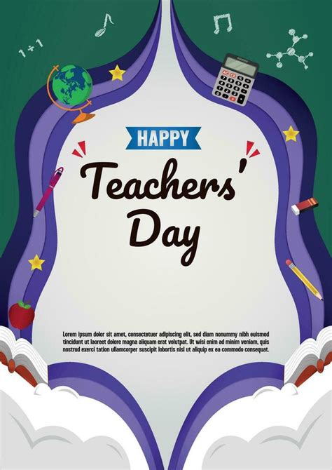 Poster Template Happy Teachers' Day Background 28132293 Vector Art at ...