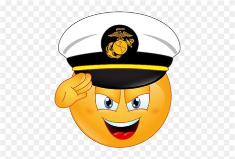 an emoticive smiley face wearing a us navy hat, hd png clipart