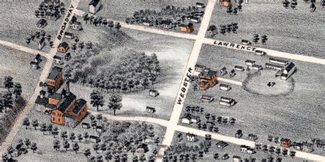 Historic map shows bird’s eye view of Decatur, Illinois in 1878