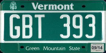 The Official Vermont State License Plate - The US50