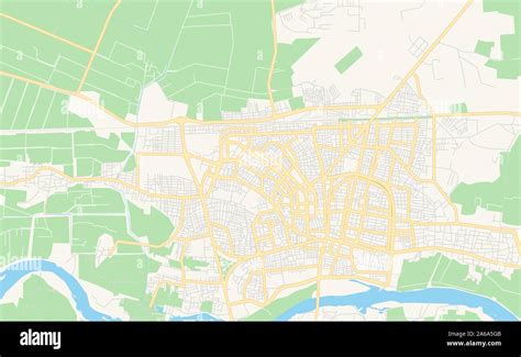 Printable street map of Raqqa, Syria. Map template for business use ...